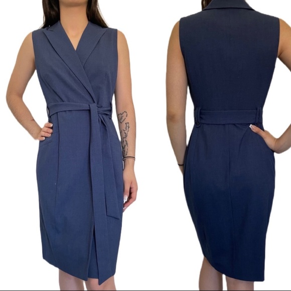 Calvin Klein Dresses & Skirts - New with Tag Calvin Klein Blue belted Shirt Dress